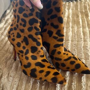 Christian Louboutin Leopard Print Heeled Boots